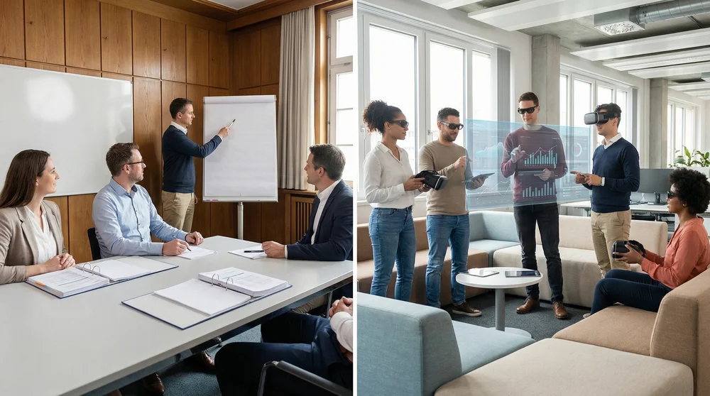 porównanie tradycyjnych metod szkolenia z nowoczesnymi