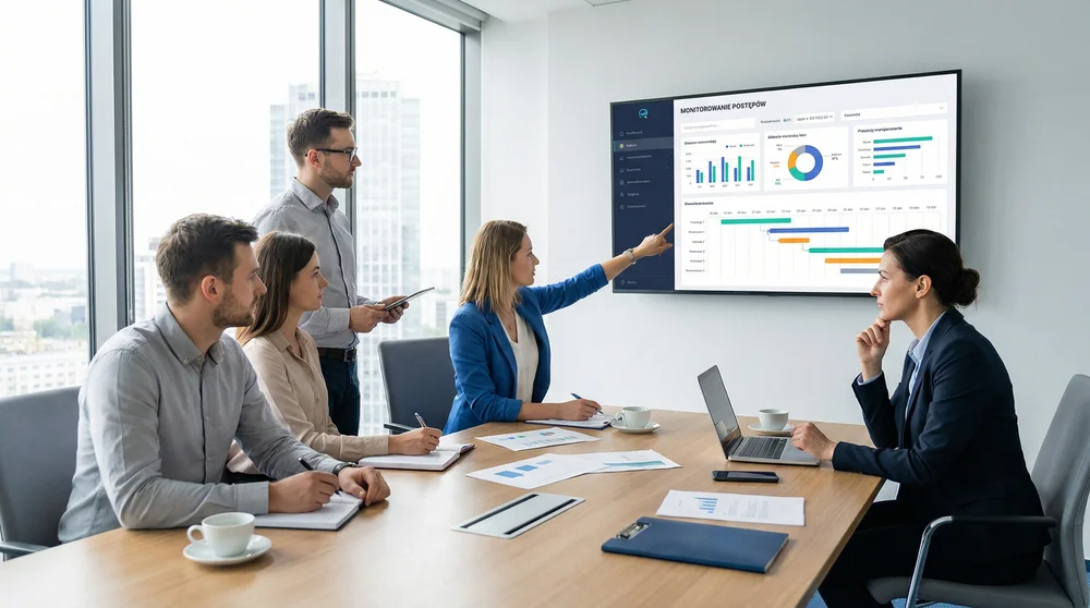 zespół konsultantów w trakcie pracy z klientem