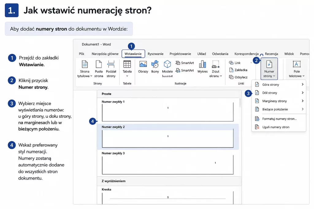 Jak wstawić numerację stron w Word